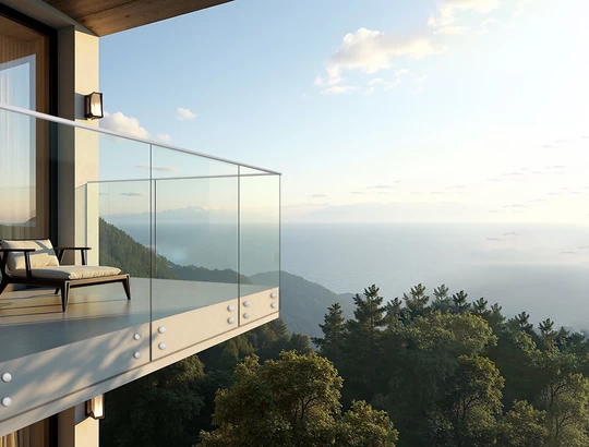 Glass rail panel 48x42 laminated tempered 1/2 inch